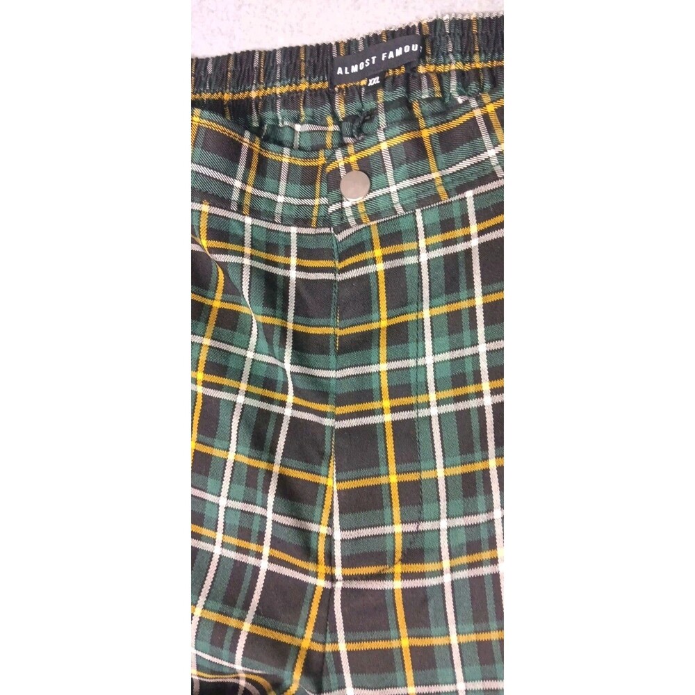 NWT! Almost Famous Plaid Jogger Pants Womens XXL Eclipse Green Skater Streetwear - Picture 13 of 15